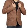 Men's Brown Suede Leather Blazer and Leather Sport Coat