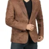 Men's Brown Suede Leather Blazer and Leather Sport Coat