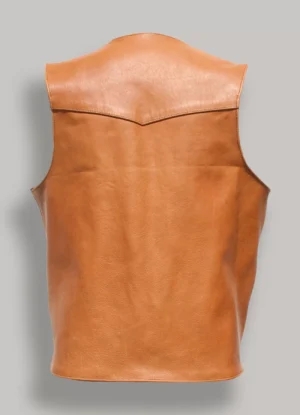 Alternative view of Men's Western Style Brown Leather Vest