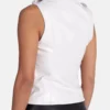Women's Vintage White Real Leather Biker Vest