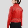 Women's Isabel Red Studded Leather Jacket