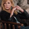 Yellowstone Beth Dutton Black Leather Biker Jacket - Image 2