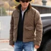 Kevin Costner Yellowstone John Dutton Brown Quilted Jacket