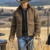 Kevin Costner Yellowstone John Dutton Brown Quilted Jacket