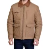 Kevin Costner Yellowstone John Dutton Brown Quilted Jacket front