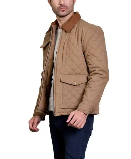 Yellowstone John Dutton Brown Quilted Jacket - Image 4