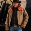Kevin costner Yellowstone John Dutton Orange Cotton Jacket