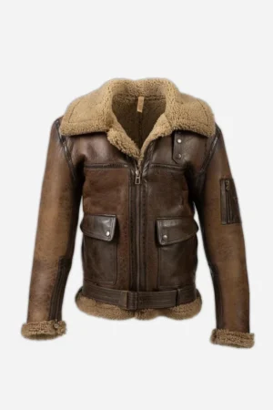 Mens B3 Aviator RAF Sheepskin Leather Jacket - The Leather Jacketer front