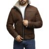 Men's Vintage Brown Sheepskin Shearling Leather Jacket