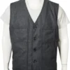 Yellowstone John Dutton Grey Wool Vest TheLeatherJacketer 001