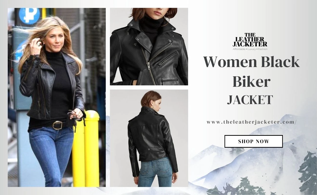 Women's Black Leather Biker Jacket