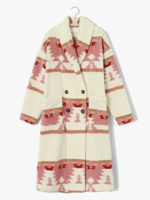 Beth Dutton Pink Printed Coat TheLeatherJacketer 001