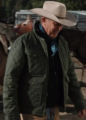 John Dutton Green Quilted Jacket Yellowstone TheLeatherJacketer 001