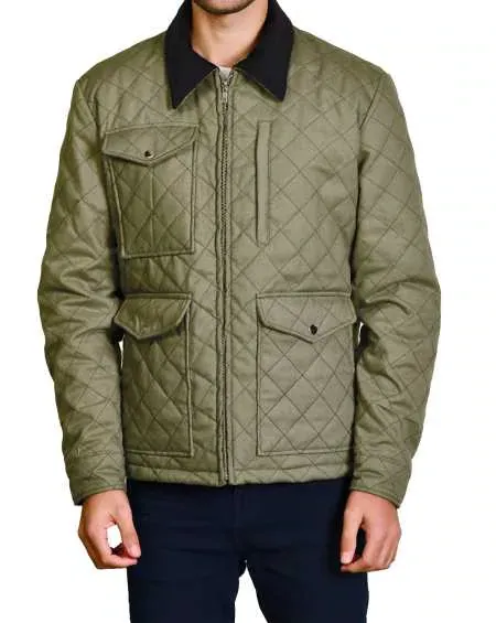 John Dutton Green Quilted Jacket Yellowstone TheLeatherJacketer 002