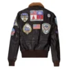 Top Gun-2 Bomber Shearling Leather Flight Jacket - Image 7