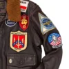 Top Gun-2 Bomber Shearling Leather Flight Jacket - Image 6