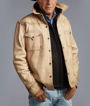 Yellowstone John Dutton White Jacket TheLeatherJacketer 001