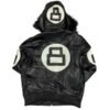 David Puddy 8 Ball Black Leather Bomber Jacket