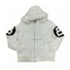 8 Ball White Leather Bomber Jacket