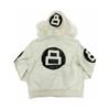 8 Ball White Leather Bomber Jacket - Image 2