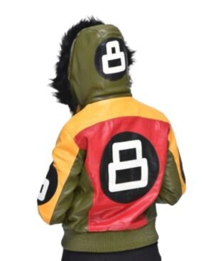 Womens 8 Ball Bomber Leather Jacket