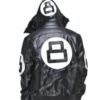 David Puddy 8 Ball Black Leather Bomber Jacket