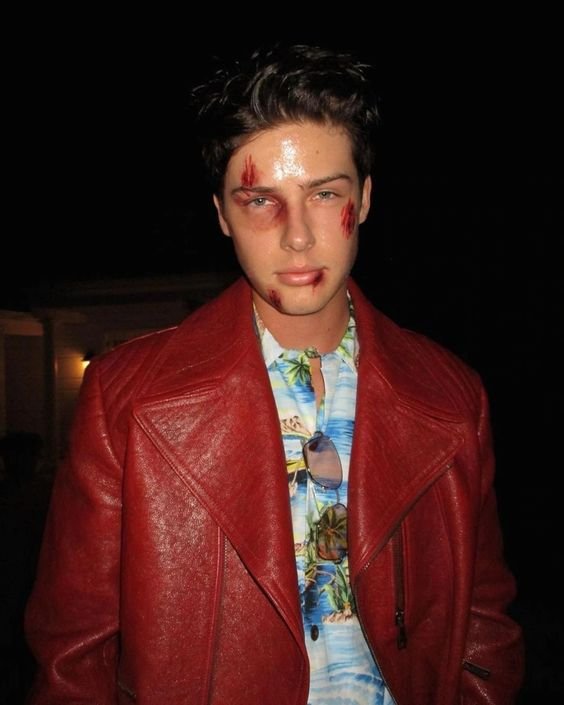Fight Club Tyler Durden Mayhem Red Leather Jacket Customer Review - TheLeatherJacketer