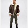 Mens Air Forces B3 Bomber Sheepskin Shearling Leather Jacket (4)