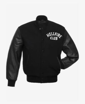 Stranger Things Hellfire Club Black Varsity Jacket (2)