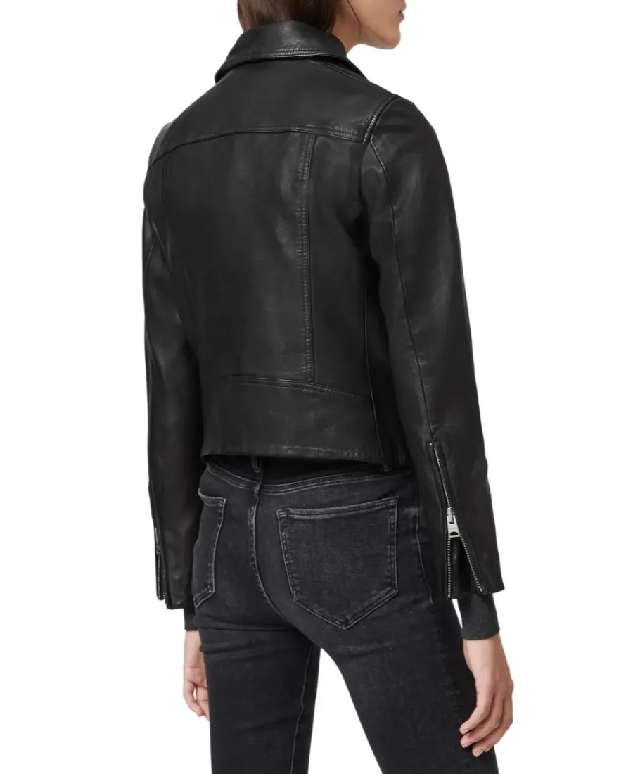 Shop Dalby Gold Leather Biker Jacket