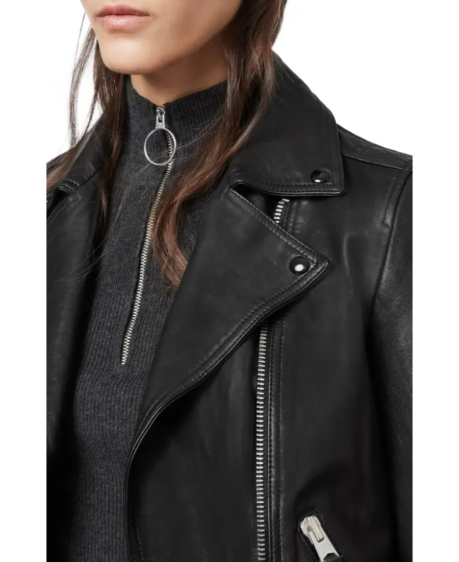 Shop Dalby Gold Leather Biker Jacket