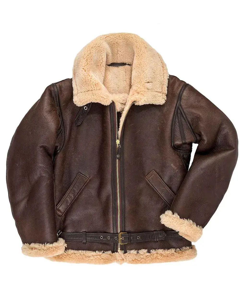 Alternative view of Tom Hardy Shearling Bomber Leather Jacket