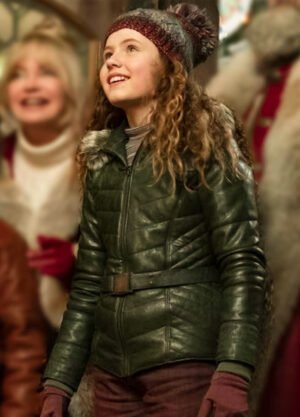 Kate The Christmas Chronicles 2 Green Leather Jacket