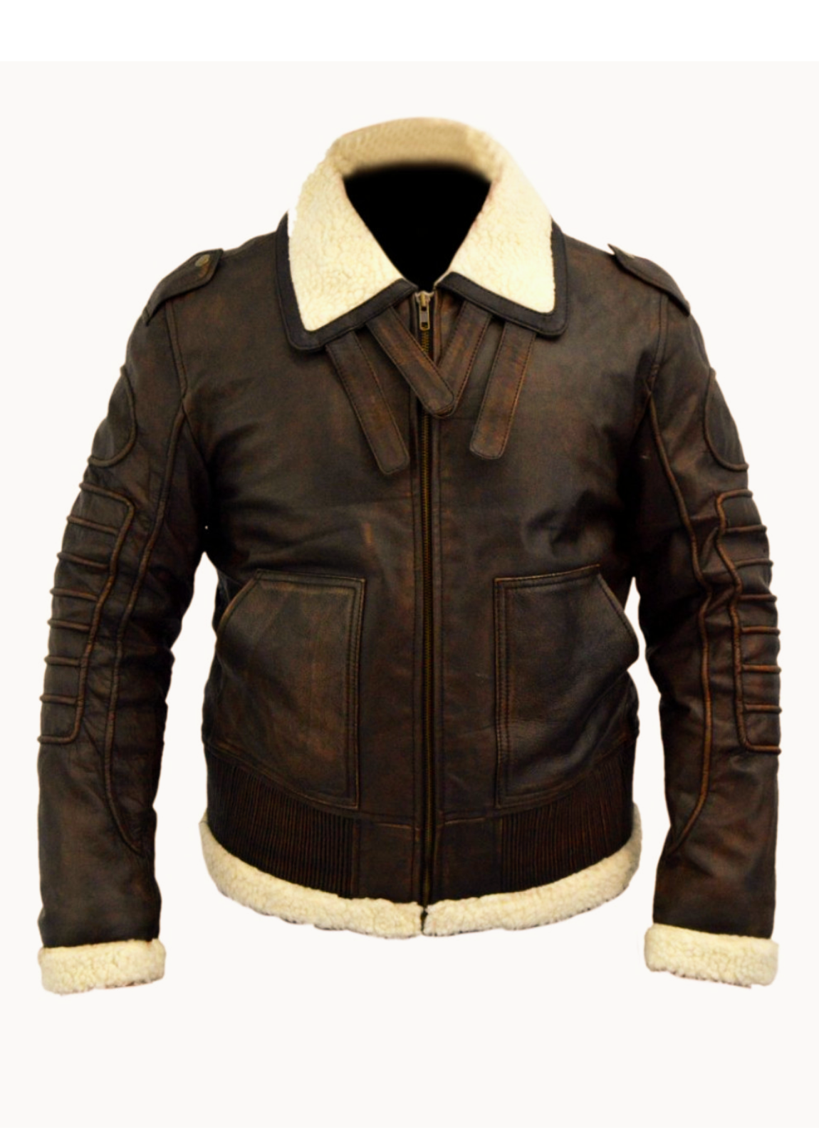Fallout 4 Bomber Leather Brown Jacket - Image 2