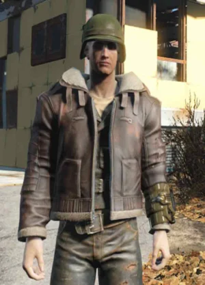 Fallout 4 Bomber Leather Brown Jacket