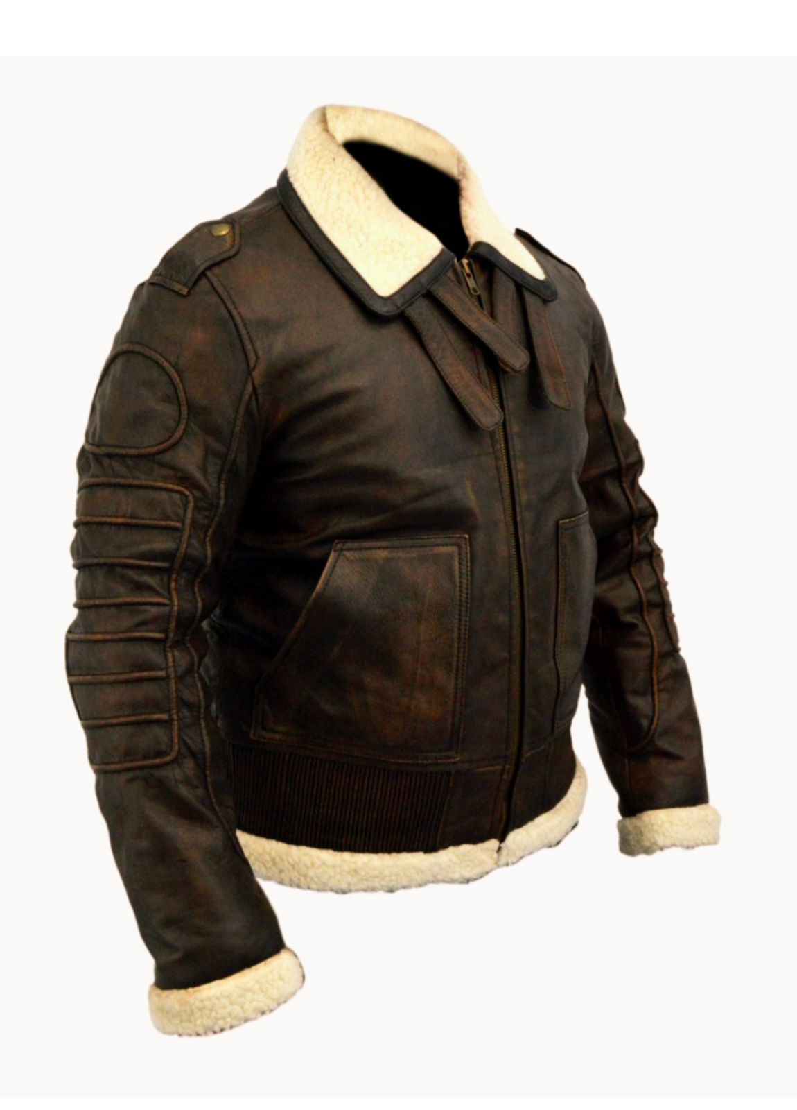 Fallout 4 Bomber Leather Brown Jacket - Image 3