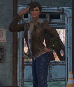 Fallout 4 76 Tracer Brown Leather Jacket