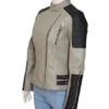 The Walking Dead Christian Serratos Grey Leather Jacket - Image 3