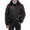 The Official Top Gun Bomber Shearling Leather Jacket - Image 3