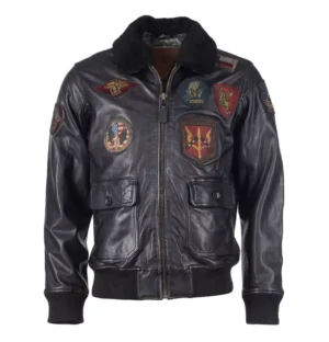 The Official Top Gun Bomber Shearling Leather Jacket