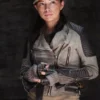 The Walking Dead Christian Serratos Grey Leather Jacket