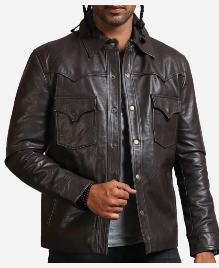 The Walking Dead Governor Black Leather Jacket - Image 2
