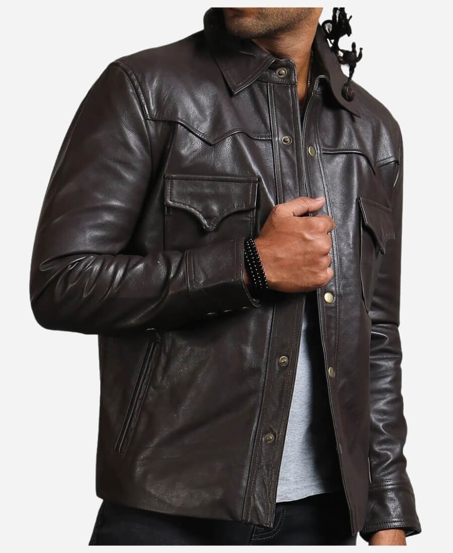 The Walking Dead Governor Black Leather Jacket - Image 3