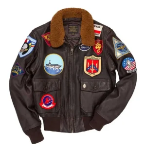 Top Gun G-1 Leather Bomber Shearling Flight Jacket