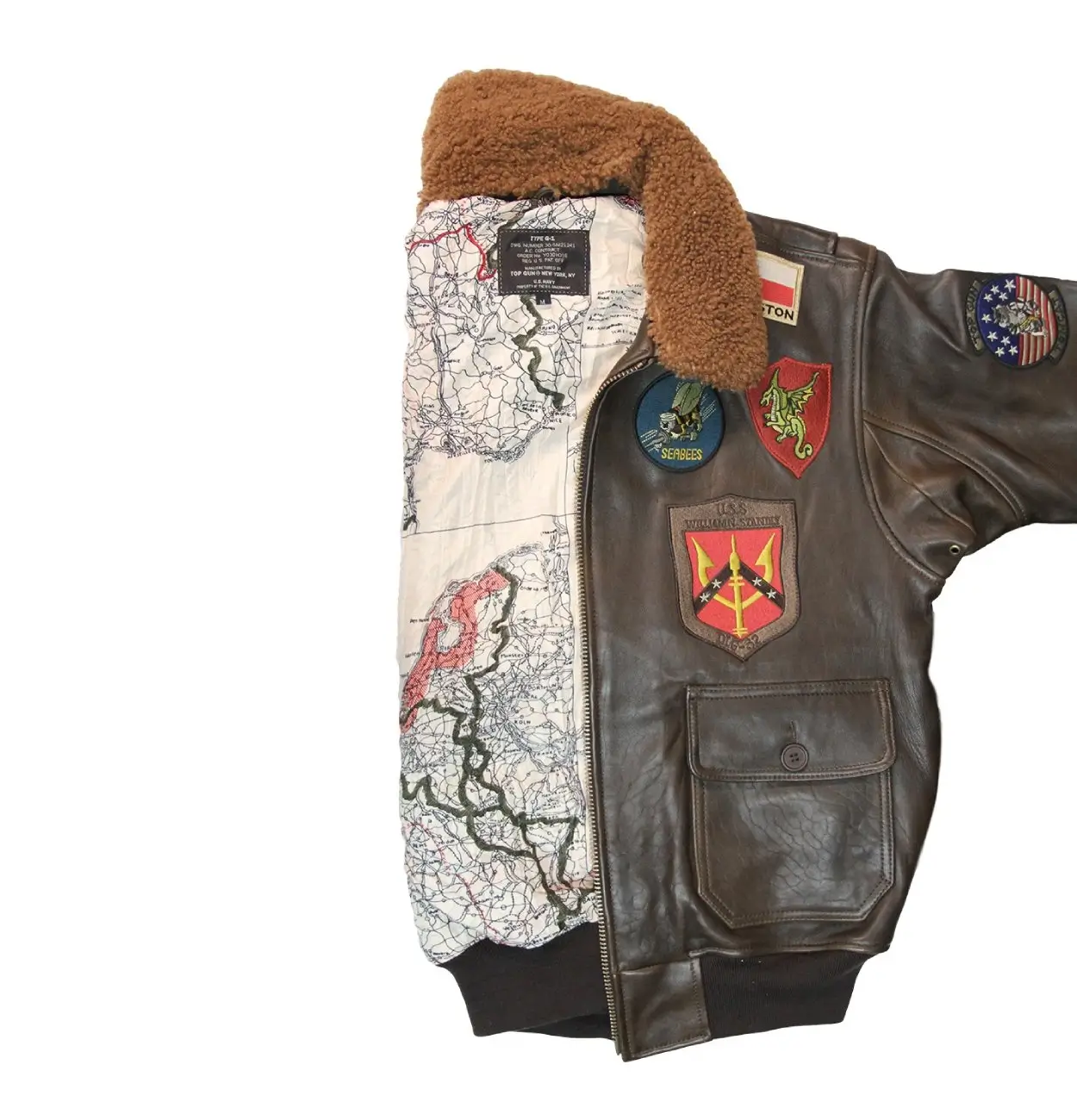 Top Gun Official Bomber Shearling Signature Series Jacket - Image 5