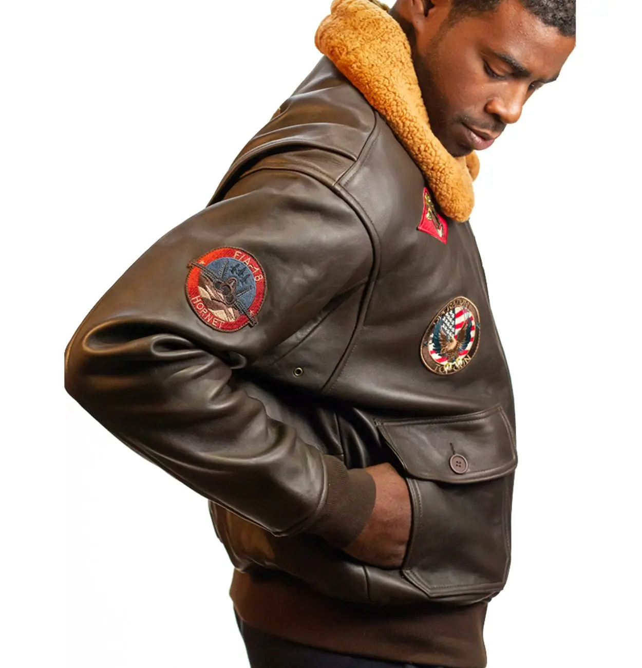 Top Gun Official Bomber Shearling Signature Series Jacket - Image 8