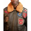 Top Gun Official Bomber Shearling Signature Series Jacket - Image 7