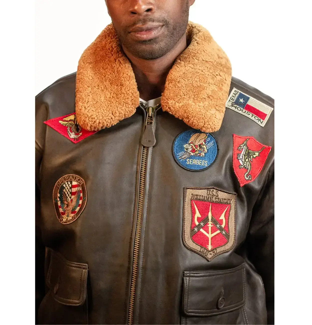 Top Gun Official Bomber Shearling Signature Series Jacket - Image 7