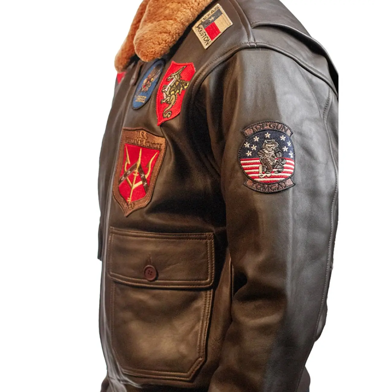Top Gun Official Bomber Shearling Signature Series Jacket - Image 9