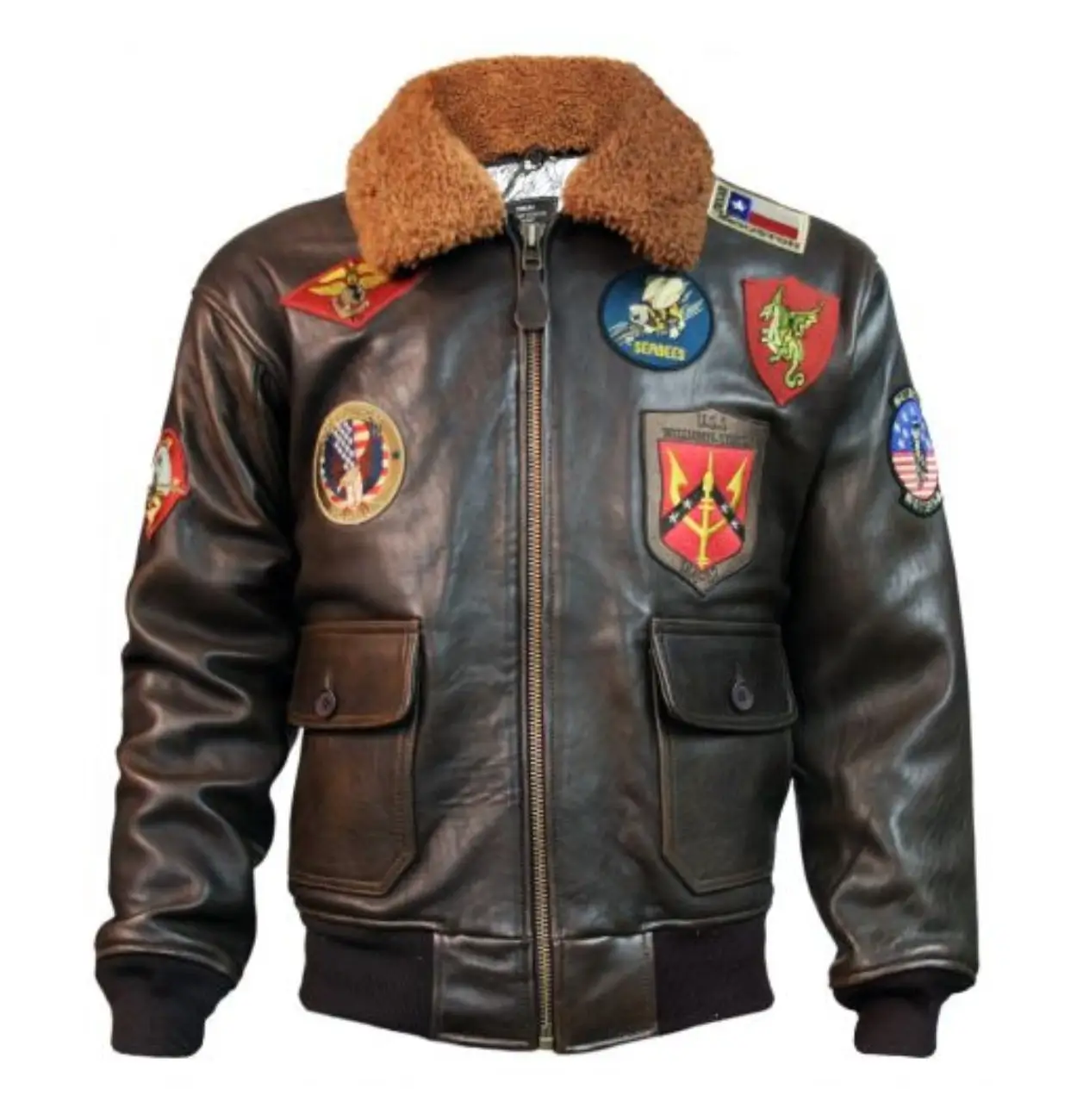 Top Gun Official Bomber Shearling Signature Series Jacket - Image 10